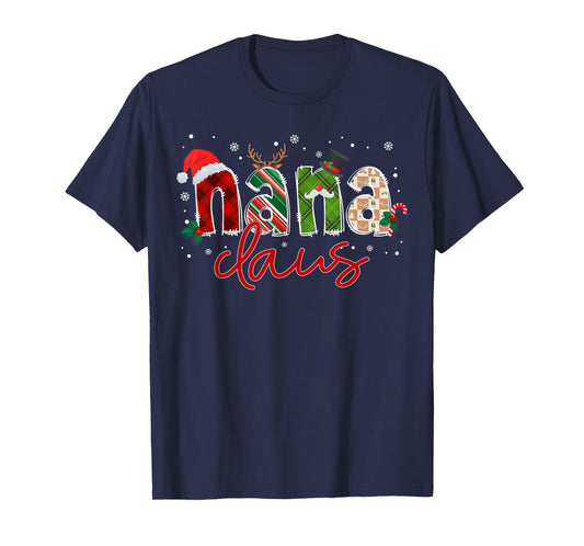 Nana Claus Santa Claus Family Matching Christmas Pajama T-Shirt