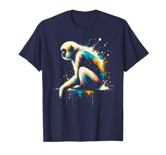 Gibbon Minimalist and Vibrant Style Christmas Birthday T-Shirt