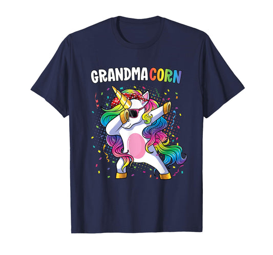 Grandmacorn Women Unicorn Birthday Dabbing Unicorn Grandma T-Shirt