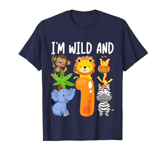 I'm Wild and 1 One Zoo 1st Birthday Safari Jungle Animals T-Shirt