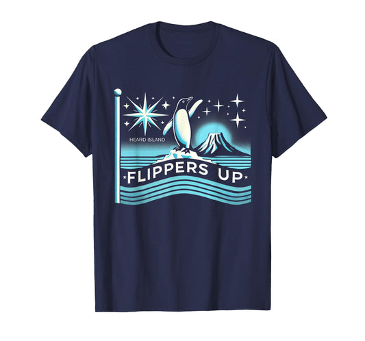 Heard Island Flippers Up Penguin Funny T-Shirt