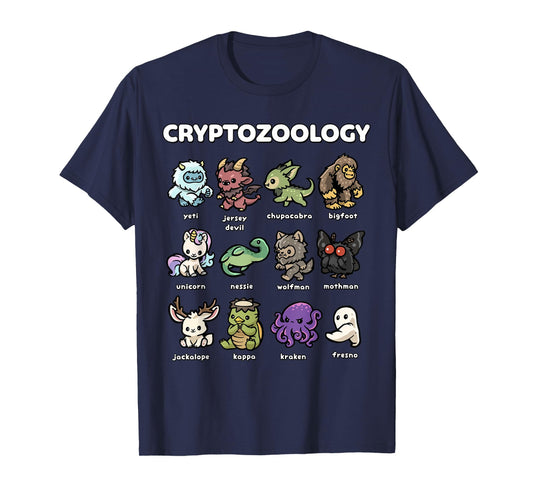 Cute Cryptozoology Creatures Kawaii Mythical Beasts T-Shirt