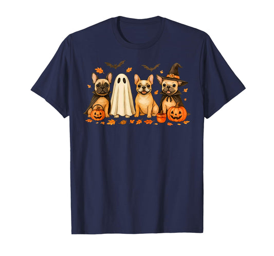 Cute French Bulldog Halloween Costume Frenchie Dog Ghost T-Shirt