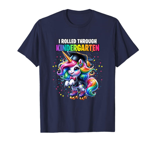 Graduation Kindergarten Unicorn Roller Skate Girls Grad T-Shirt