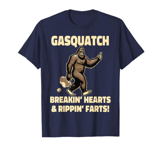 Weird Sayings Quote Tees One Liners Fartacus Tees Farting Bigfoot Breaking Hearts And Ripping Farts Sasquatch T-Shirt
