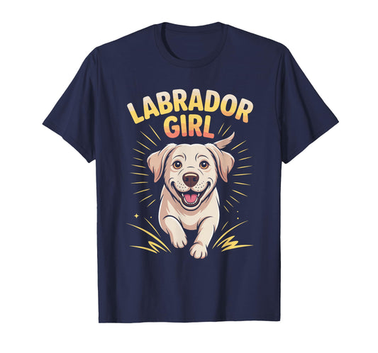 Labrador Girl Cute Cartoon for Dog Owners | Womens Retriever T-Shirt