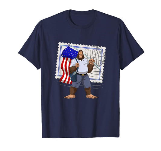 Bigfoot American Flag Protect US Postal Service T-Shirt