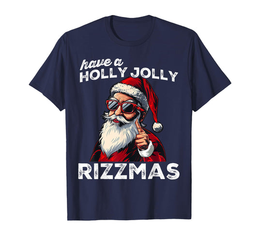 Mewing Santa Mew Funny Santa Meme Rizz Rizzmas Christmas T-Shirt