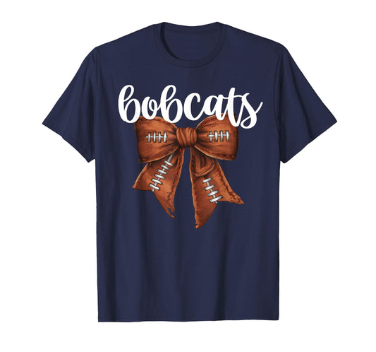 Bobcats Football Bow School Spirit Team Mascot Game Night T-Shirt