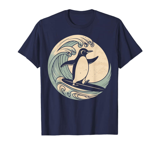 Penguin Surfing Surfboard T-Shirt