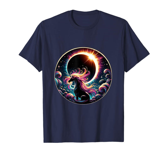 Total Solar Eclipse Apirl 08 2024 With Unicorn Graphic T-Shirt
