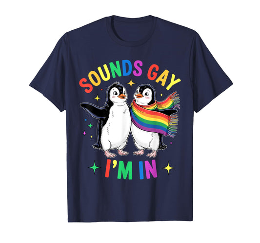Cute Penguins Wearing Rainbow for Funny LGBTQ Pride Look T-Shirt