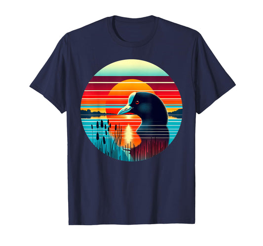 Coot Bird Sunset Retro Style Safari Vintage 70s T-Shirt