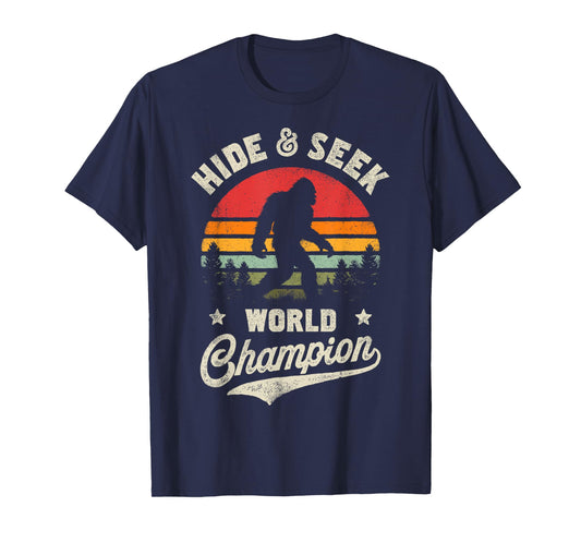 Bigfoot Hide And Seek World Champion Sasquatch Retro Vintage T-Shirt
