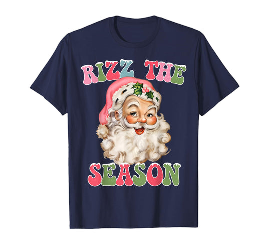 Rizz the Season Funny Christmas Rizzmas Santa Claus Rizzler T-Shirt