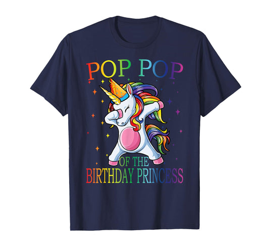 Pop Pop Of The Birthday Princess Unicorn T-Shirt