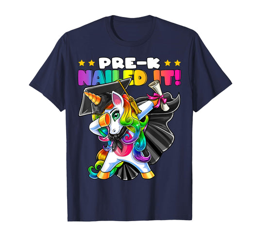 Dabbing Unicorn Pre-K Graduation Cap Gown Diploma Gift Girls T-Shirt