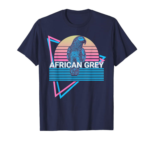 African Grey Parrot Retro T-Shirt