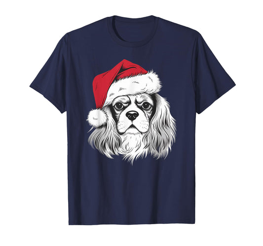 Cavalier Santa on Cavalier King Charles Spaniel Christmas T-Shirt