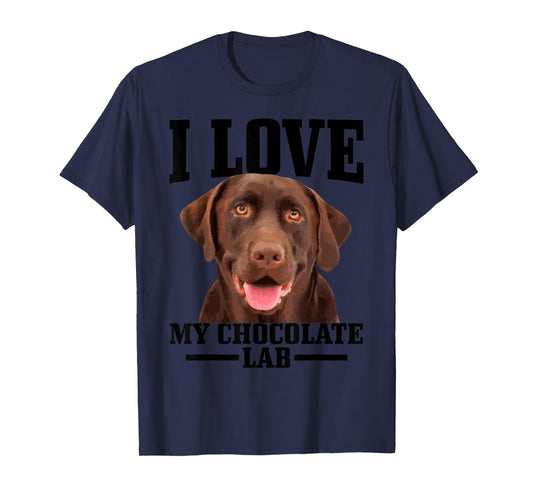Chocolate Labrador Retriever Mom Dad I Love My Lab Dog T-Shirt