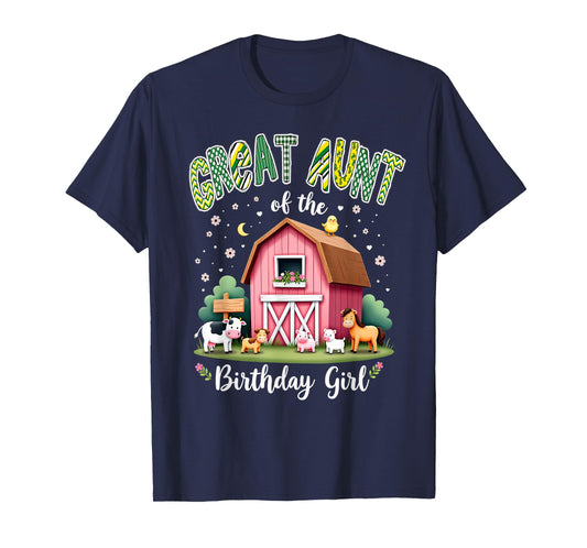 Barnyard Party Great Auntie Great Aunt Of The Birthday Girl T-Shirt