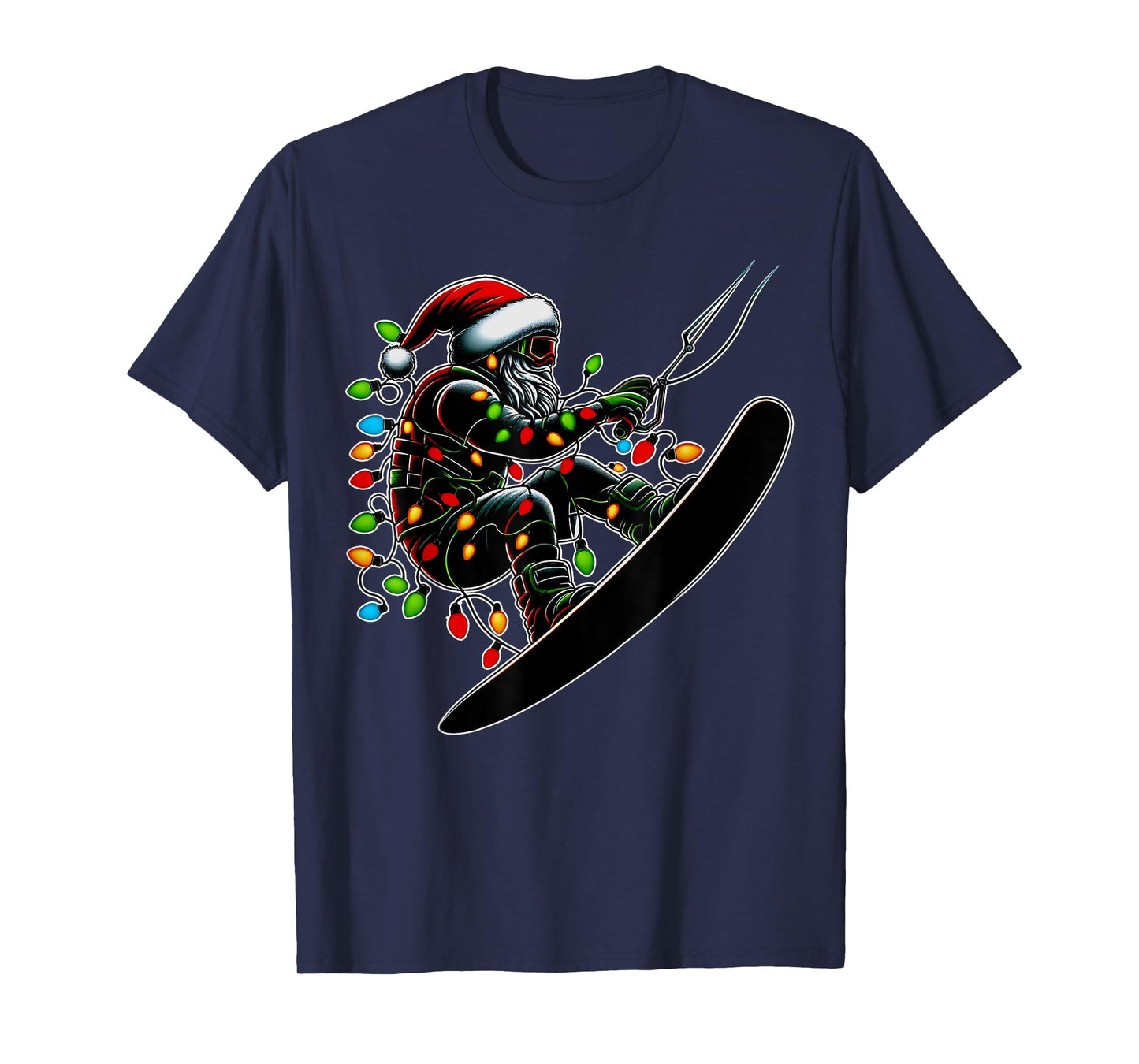 Wakeboarding Santa Claus Wakeboarder Christmas Hat Xmas T-Shirt