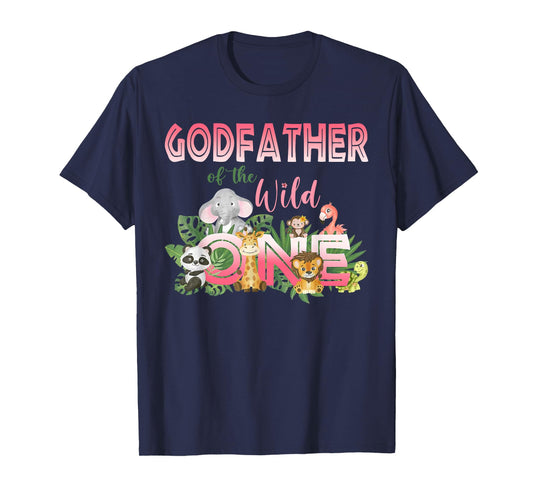 Godfather Of The Wild One Birthday 1st Safari Jungle Family T-Shirt
