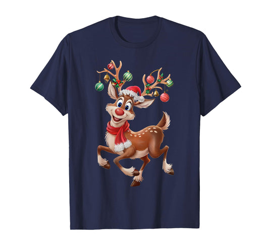 funny Rudolph The Red Nose Reindeer For Kids & Christmas boy T-Shirt