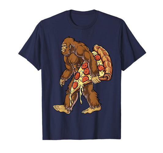 Bigfoot Pizza Funny Men Women Food Lovers Pepperoni T-Shirt