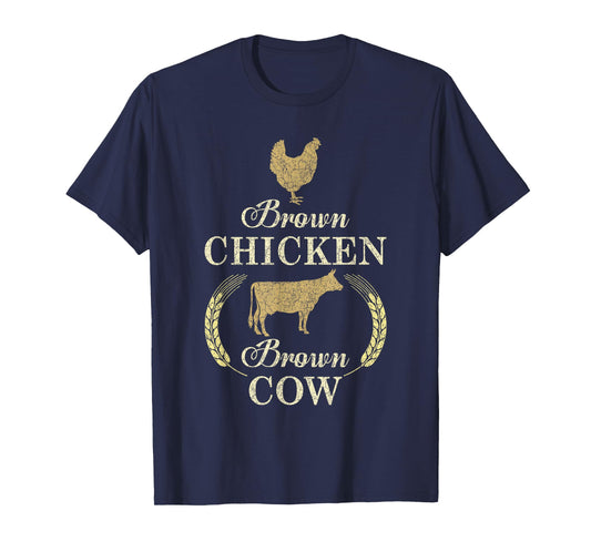 Brown Chicken Brown Cow Animals Lover Farmer T-Shirt