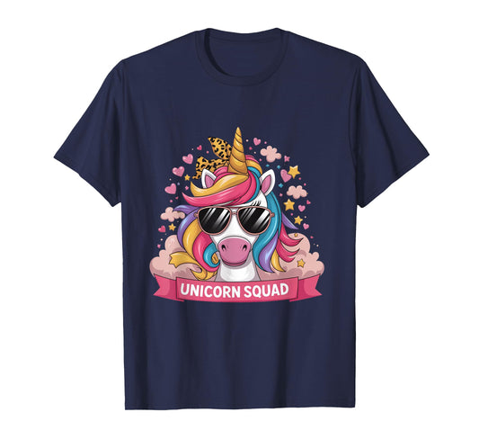 Unicorn Squad - Graceful Unicorn with leopard Bandana Cute T-Shirt