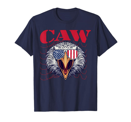 4th Of July Eagle Caw Retro American Flag Mens T-Shirt