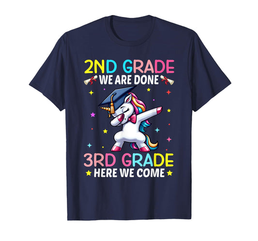 Girls 2nd Grade Graduation Unicorn Outfit Hello 3rd Grade T-Shirt