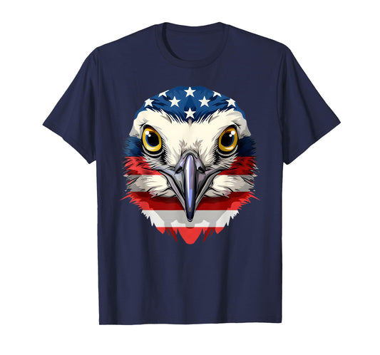 American Flag Killdeer Face Patriotic Bird Face 4th Of July T-Shirt
