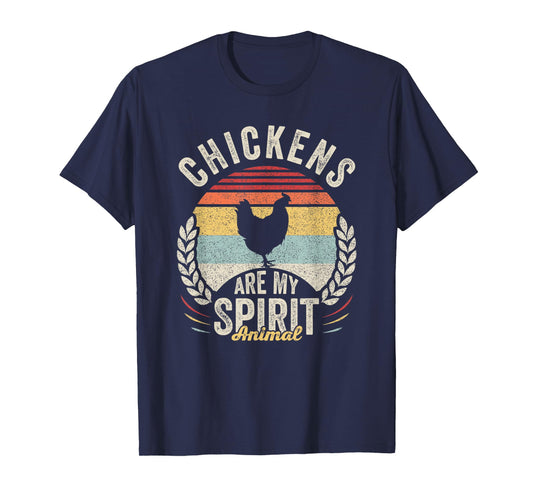 Vintage Retro Chickens Are My Spirit Animal Chicken Lover T-Shirt