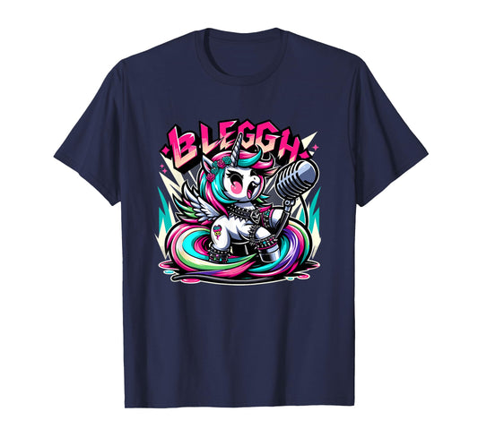 Blegh - Metalcore Unicorn Screaming Into a Microphone T-Shirt