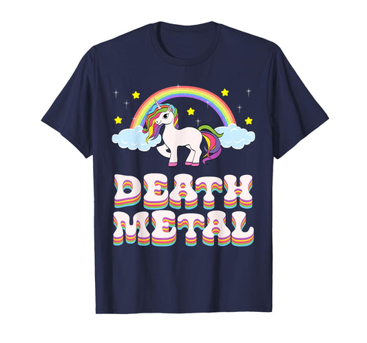 Funny Death Metal Unicorn Rainbow T-Shirt Gift T-Shirt