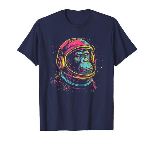 Astronaut Chimp Monkey, Spaceman Chimp Neon design T-Shirt