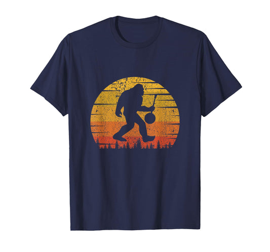 Vintage Retro Sunset Funny Bigfoot Banjo Player T-Shirt