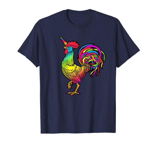 Chicken Unicorn Rainbow Rooster Graphic T-Shirt T-Shirt