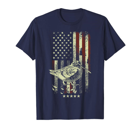 USA American Flag Hunters - Hunting Woodcock Bird T-Shirt
