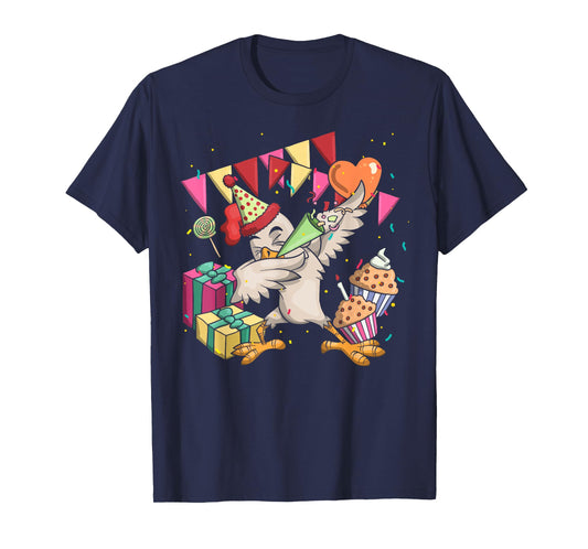 Funny Farm Bird Dab Chicken Anniversary Party Kids Birthday T-Shirt