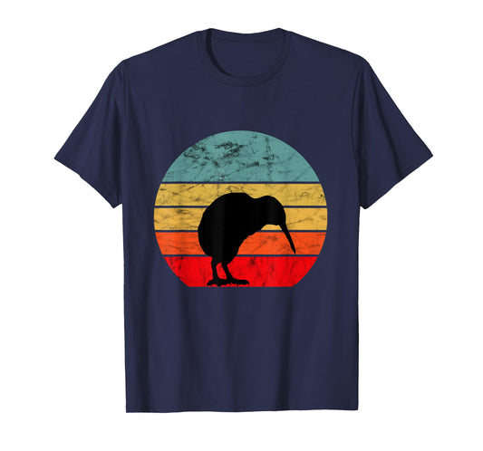 Kiwi Bird Retro Vintage Sunset New Zealand Animals Kiwi Bird T-Shirt