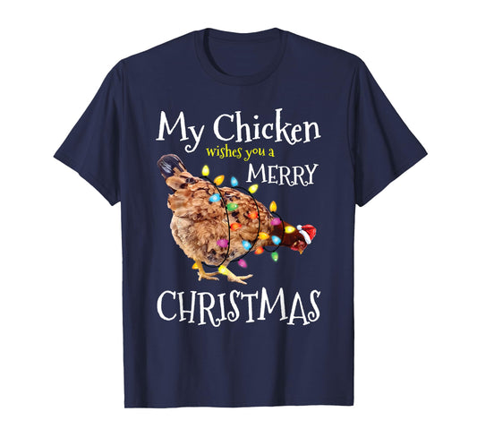 Merry Christmas Chicken Santa Funny Xmas Chicken T-Shirt