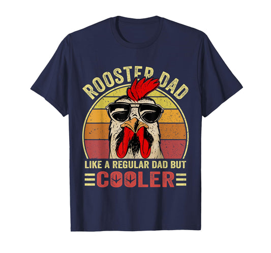 Retro Rooster Dad, Chicken Dad, Rooster Father T-Shirt