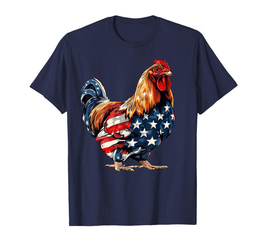 Chicken American Flag 4th of July Chicken Gifts for Men Kids T-Shirt