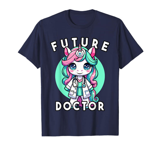 Future Doctor Girls Unicorn Medical Career Graphic T-Shirt