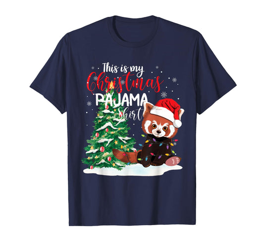 This Is My Christmas Pajama Shirt Red Panda Christmas T-Shirt