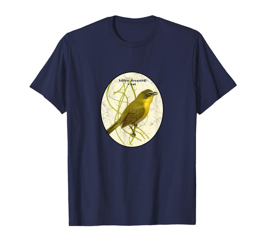 Retro Antique Yellow-Breasted Chat Vintage Bird Design T-Shirt