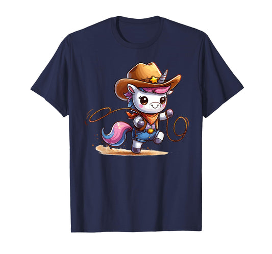 Western Rodeo Cowboy Hat Unicorn Texas Animals T-Shirt
